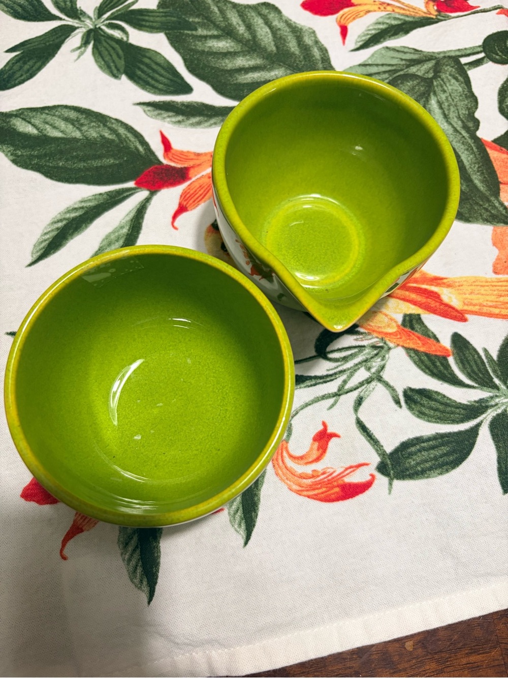 Waechtersbach Bright Green Ceramic Sugar & Cream - Set of 2